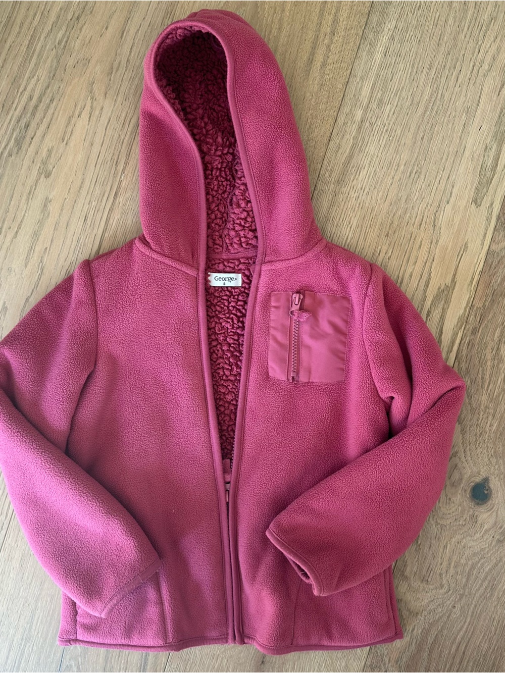 George Hooded Fleece Jacket Pink 8